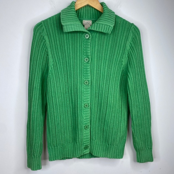 L.L. Bean Green Cardigan Sweater - Picture 8 of 8